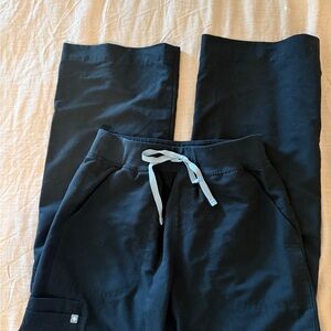 FIGS black high waisted wide leg scrub pants